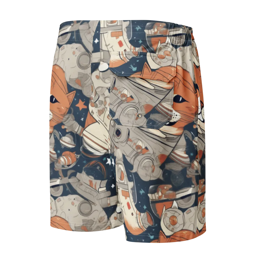 Astrocat Assembly on Men's Board Shorts — Back