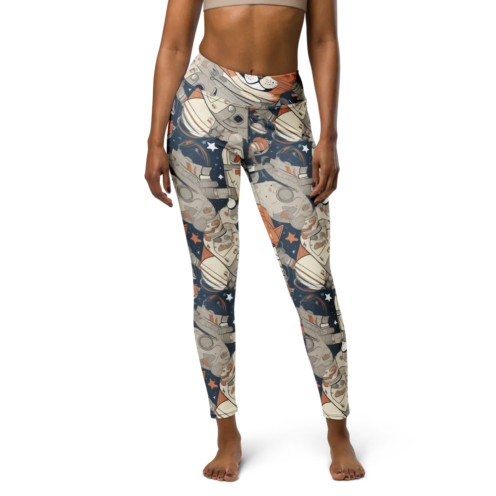 Astrocat Assembly on Yoga Leggings — Front