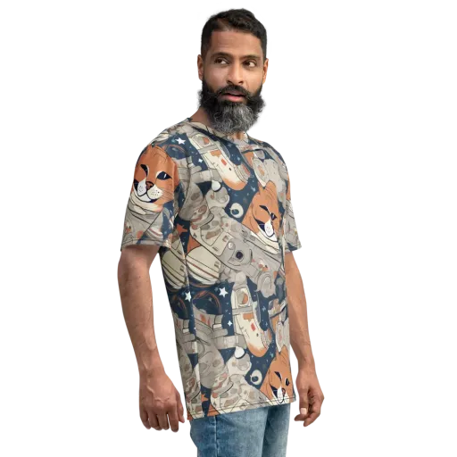 Astrocat Assembly on a Men's Crew Neck T-Shirt