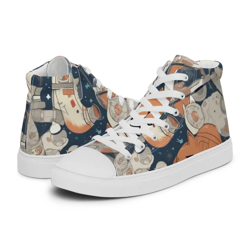Astrocat Assembly on a Men's High Top Canvas Shoes