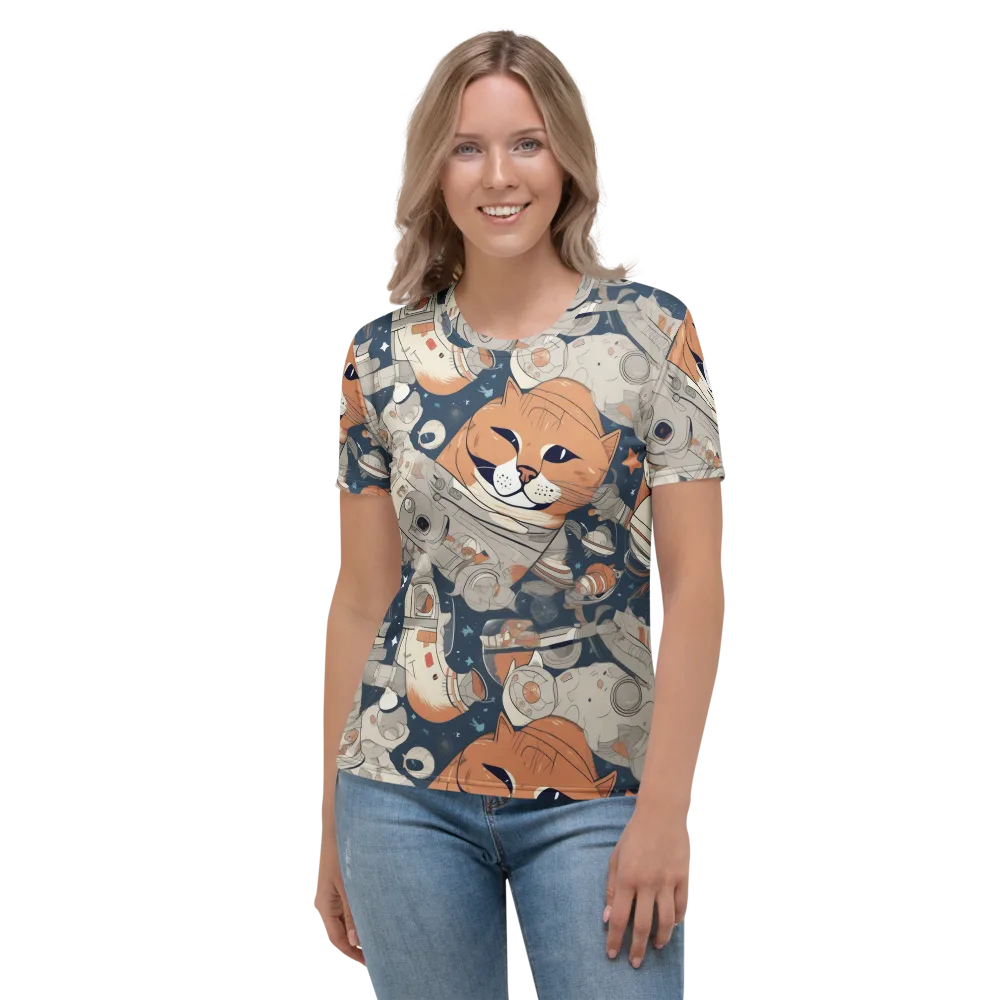 Astrocat Assembly on Women's Crew Neck T-Shirt — Front
