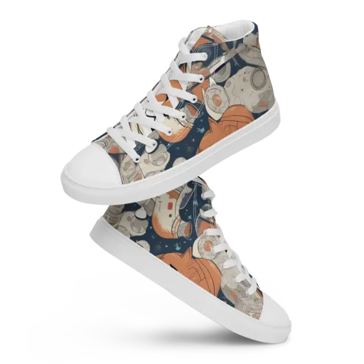 Astrocat Assembly on a Women's High Top Canvas Shoes