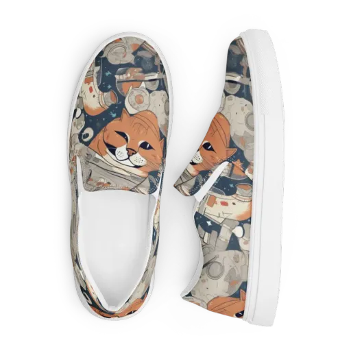 Astrocat Assembly on a Men's Slip-On Canvas Shoes