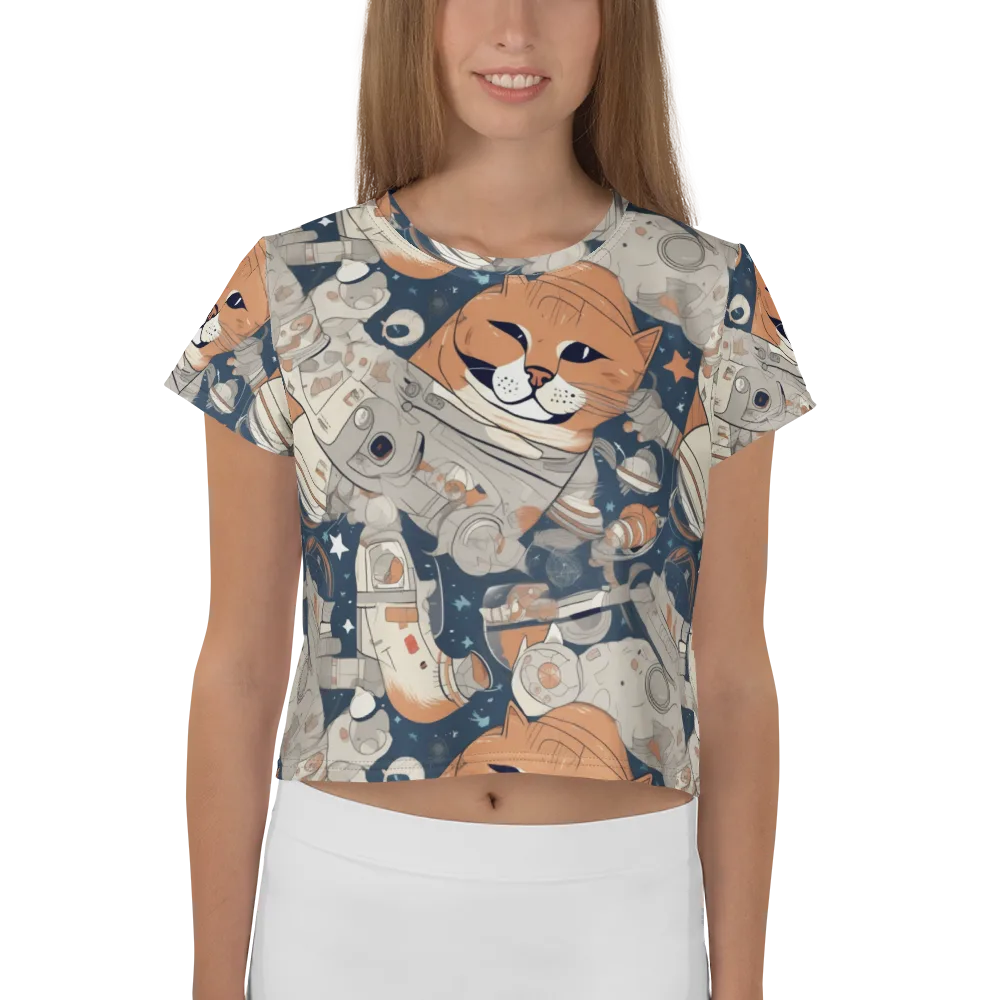 Astrocat Assembly on Crop Tee — Front