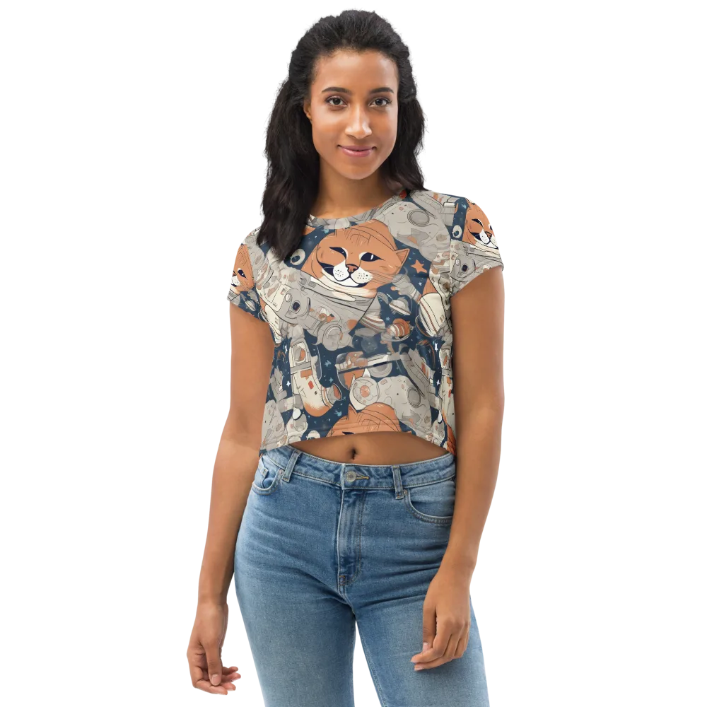 Astrocat Assembly on Crop Tee — Front