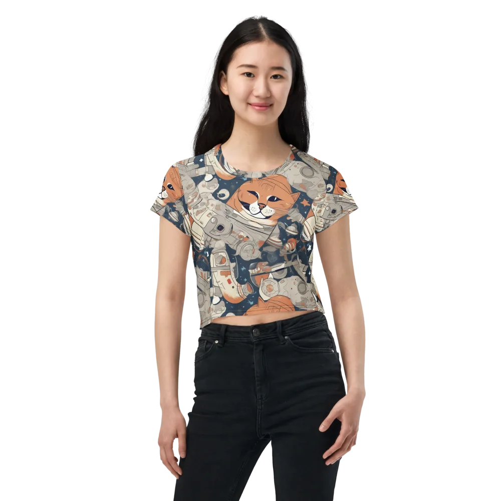 Astrocat Assembly on Crop Tee — Front