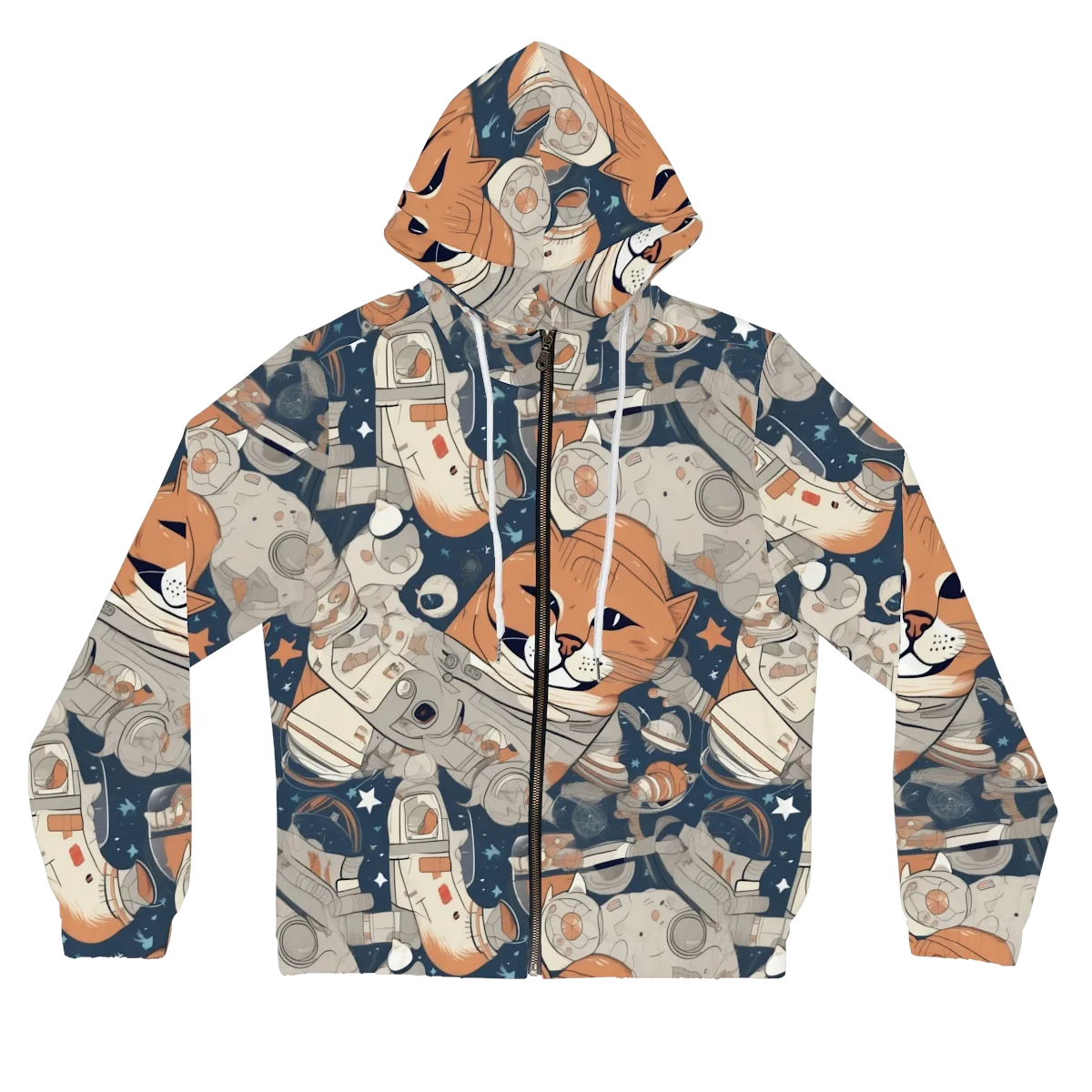 Astrocat Assembly on Women's Full-Zip Hoodie — Front