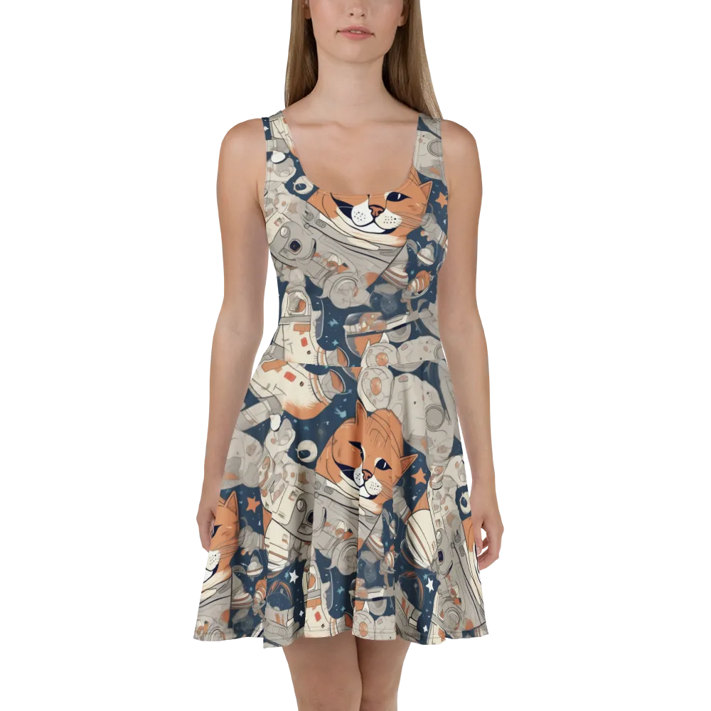 Astrocat Assembly on Skater Dress — Front
