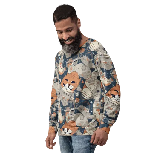 Astrocat Assembly on a Sweatshirt