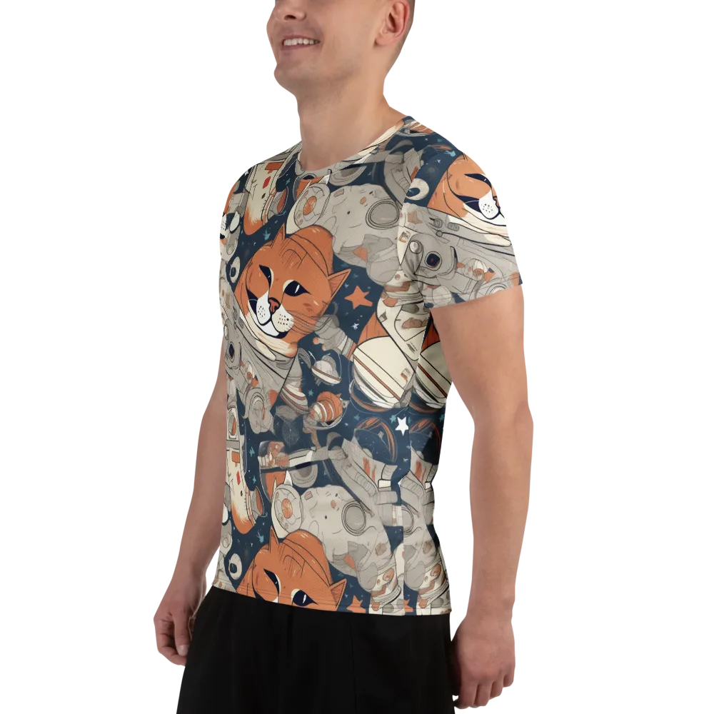 Astrocat Assembly on Men's Athletic T-Shirt — Left