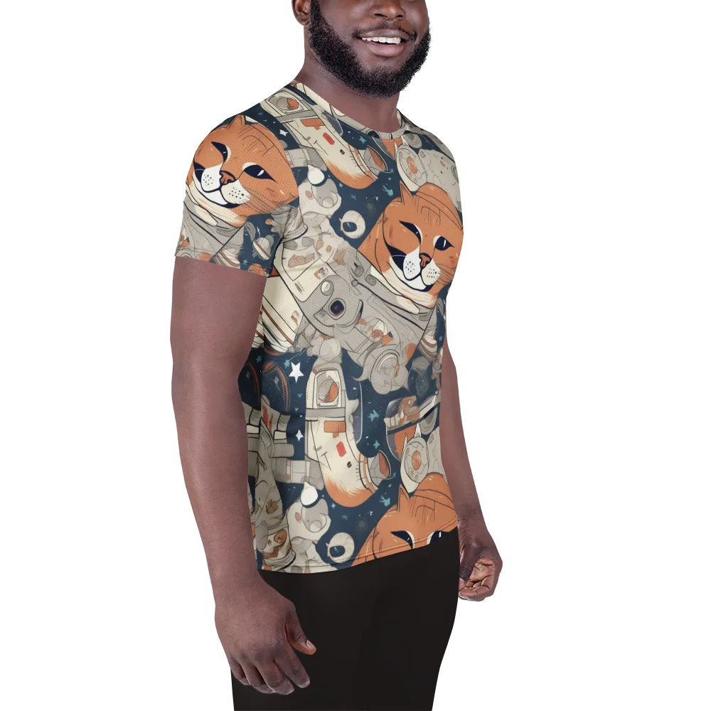 Astrocat Assembly on Men's Athletic T-Shirt — Right