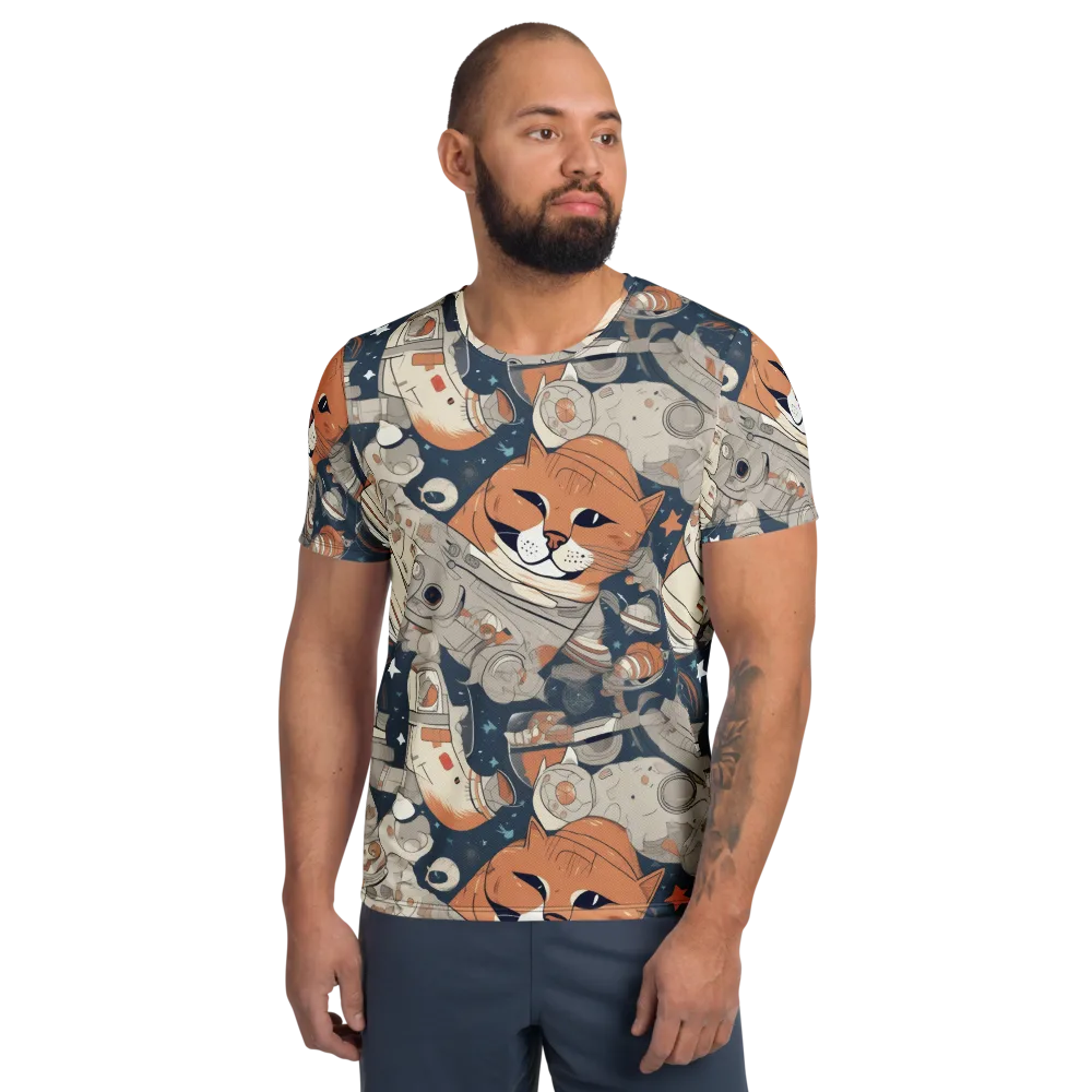 Astrocat Assembly on Men's Athletic T-Shirt — Front