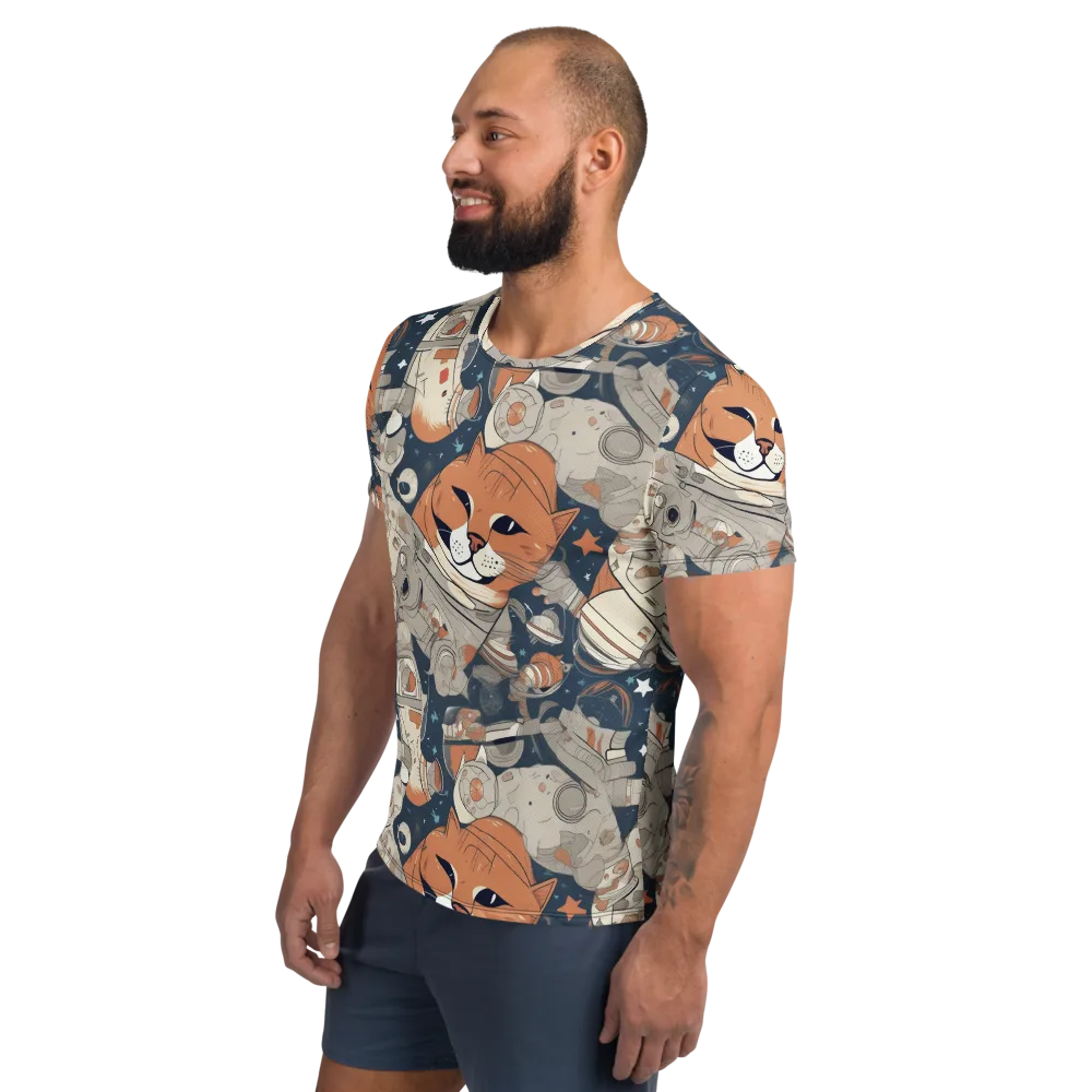 Astrocat Assembly on Men's Athletic T-Shirt — Left