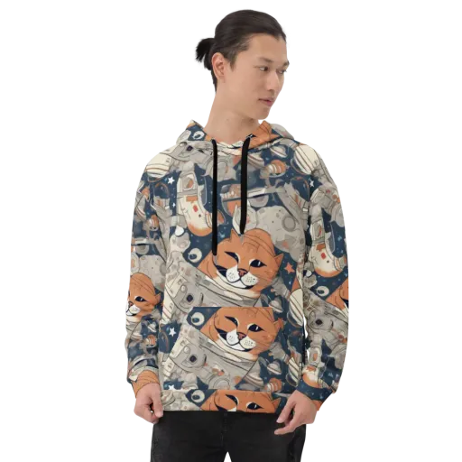 Astrocat Assembly on a Hoodie