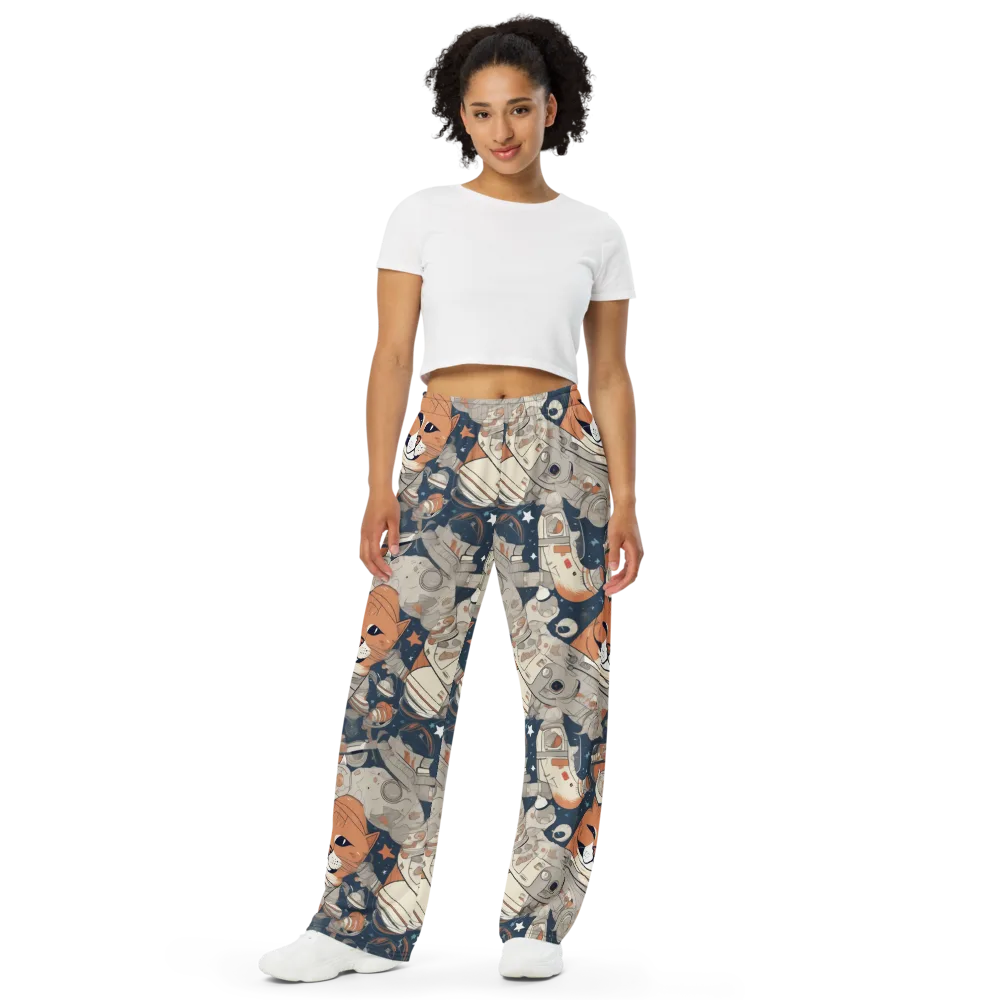 Astrocat Assembly on Wide-Leg Pants — Front