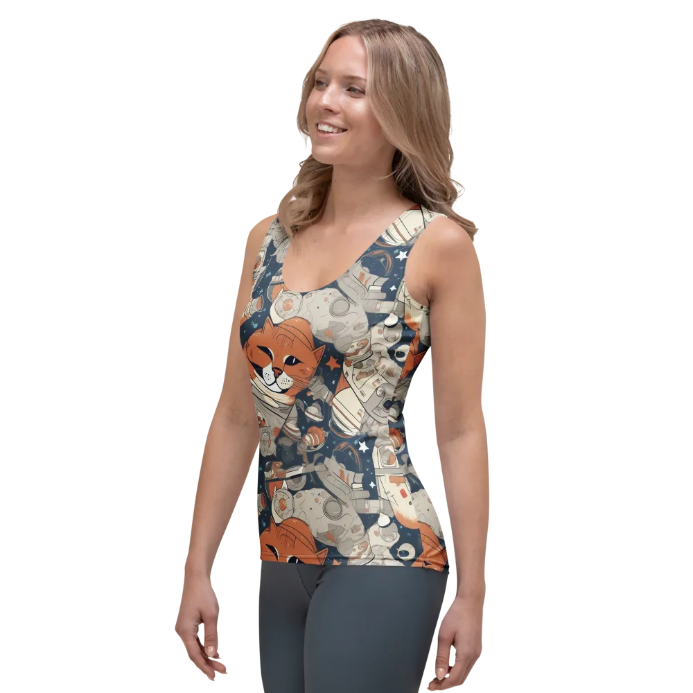 Astrocat Assembly on Women's Tank Top — Left Front