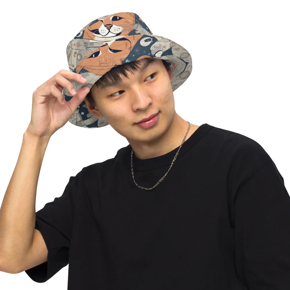 Astrocat Assembly on Reversible Bucket Hat — Front Inside