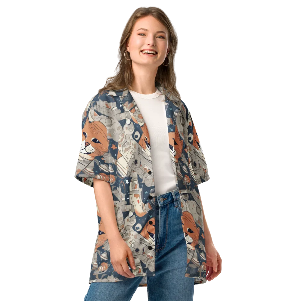 Astrocat Assembly on Button Shirt — Front