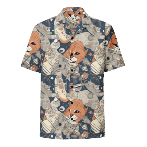 Astrocat Assembly on a Button Shirt
