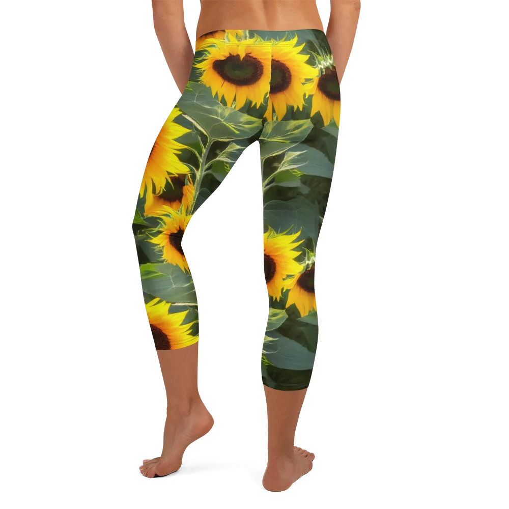 Solar Bloom on Capri Leggings — Back