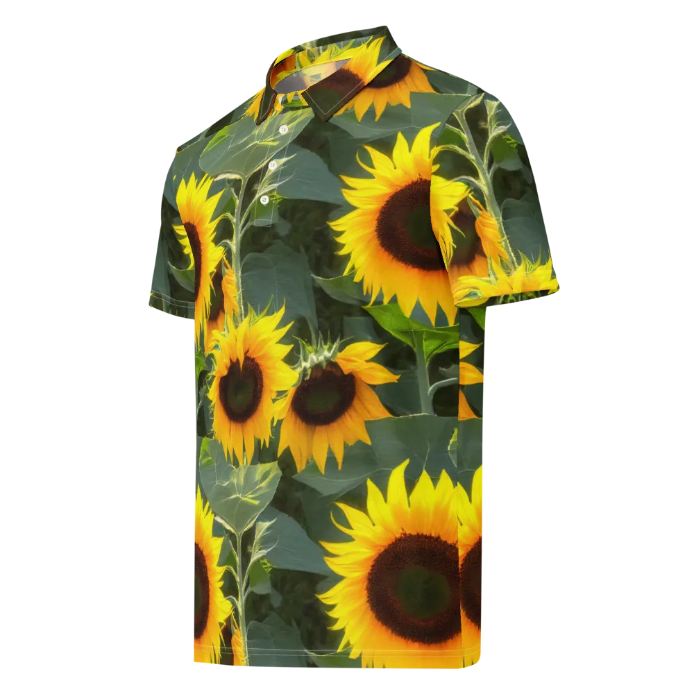 Solar Bloom on Men's Slim Fit Polo Shirt — Left Front