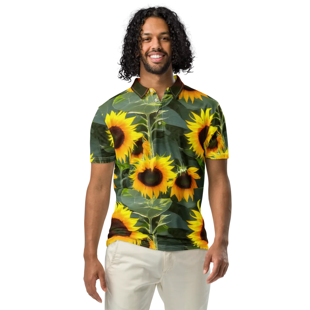 Solar Bloom on Men's Slim Fit Polo Shirt — Front