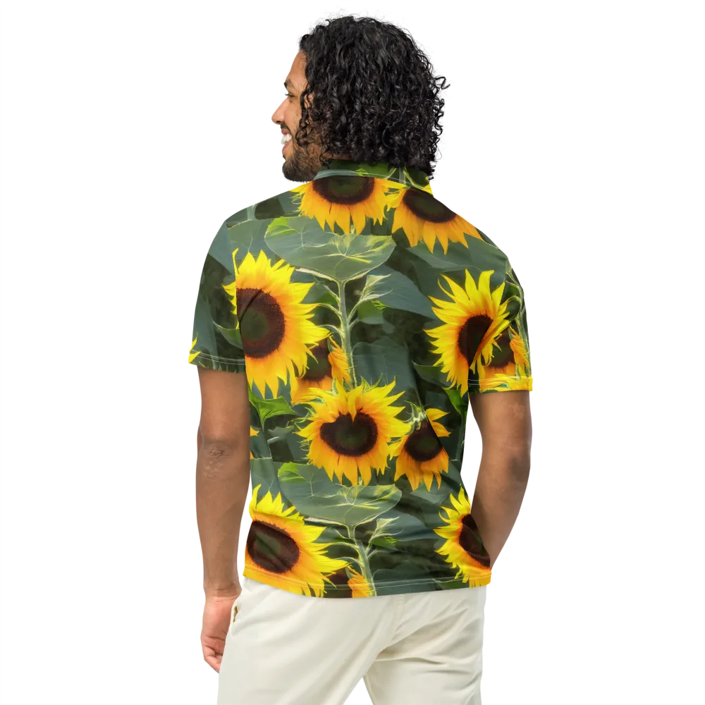 Solar Bloom on Men's Slim Fit Polo Shirt — Back
