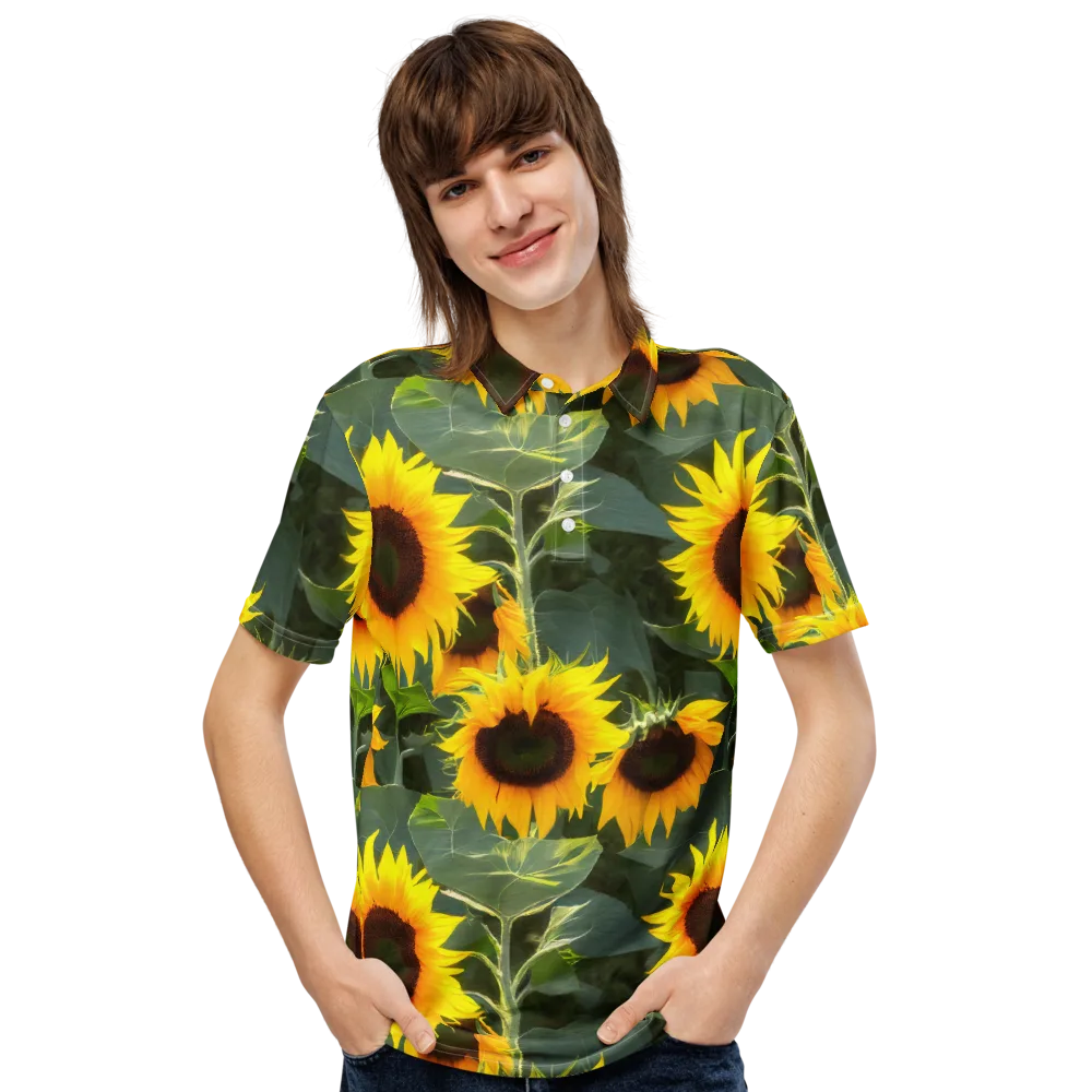Solar Bloom on Men's Slim Fit Polo Shirt — Front
