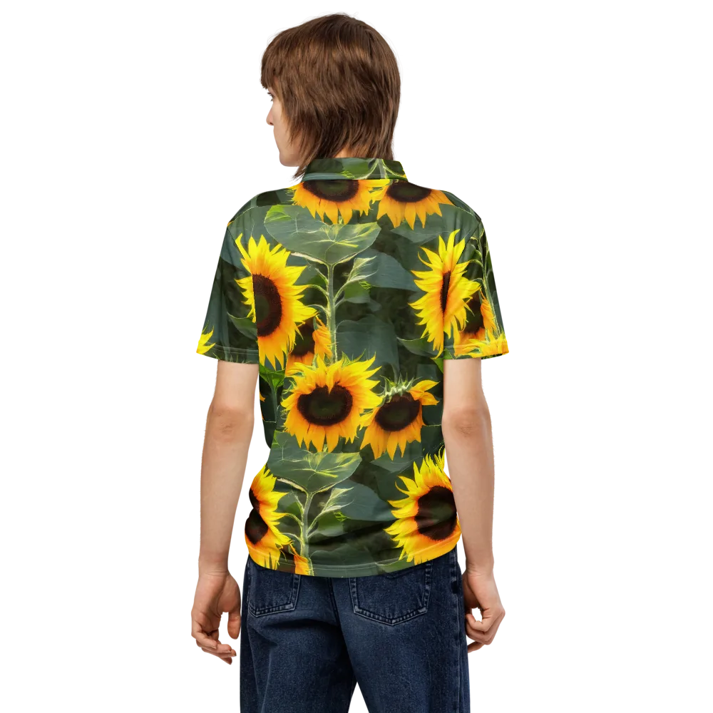 Solar Bloom on Men's Slim Fit Polo Shirt — Back