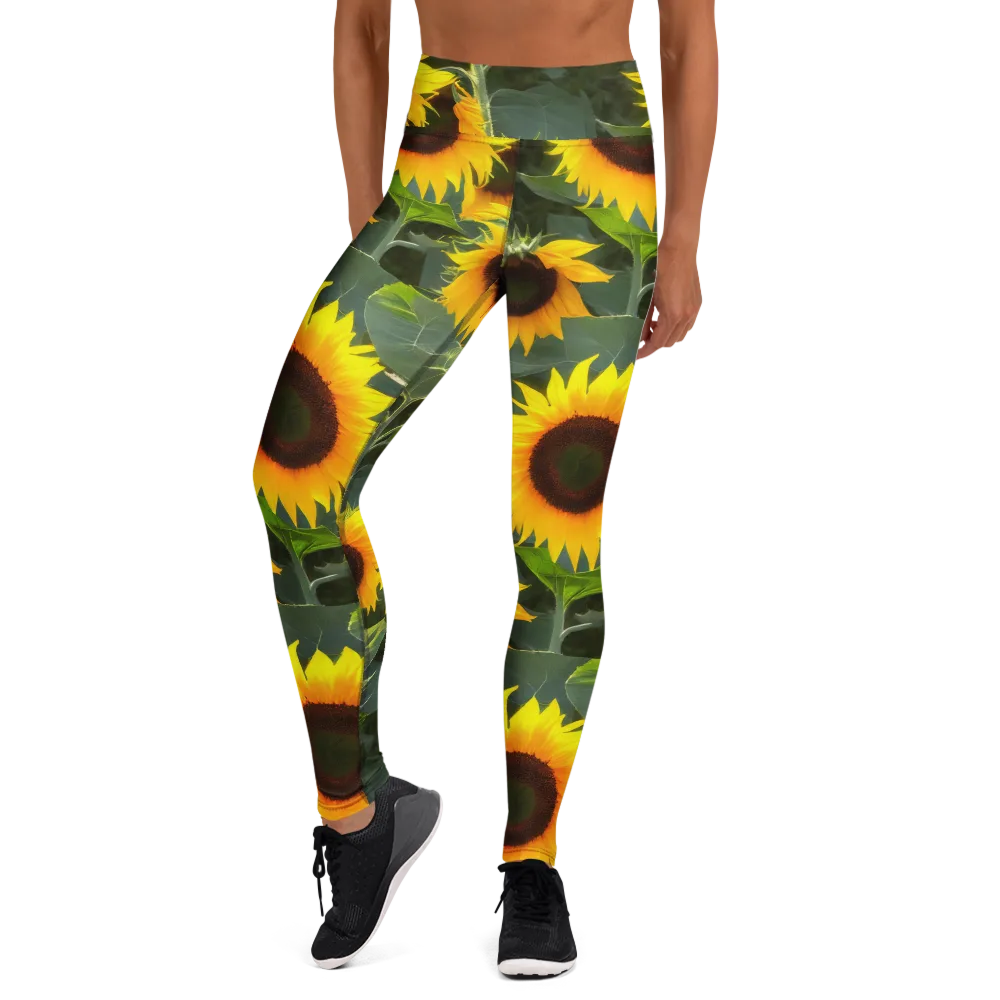 Solar Bloom on Yoga Leggings — Front