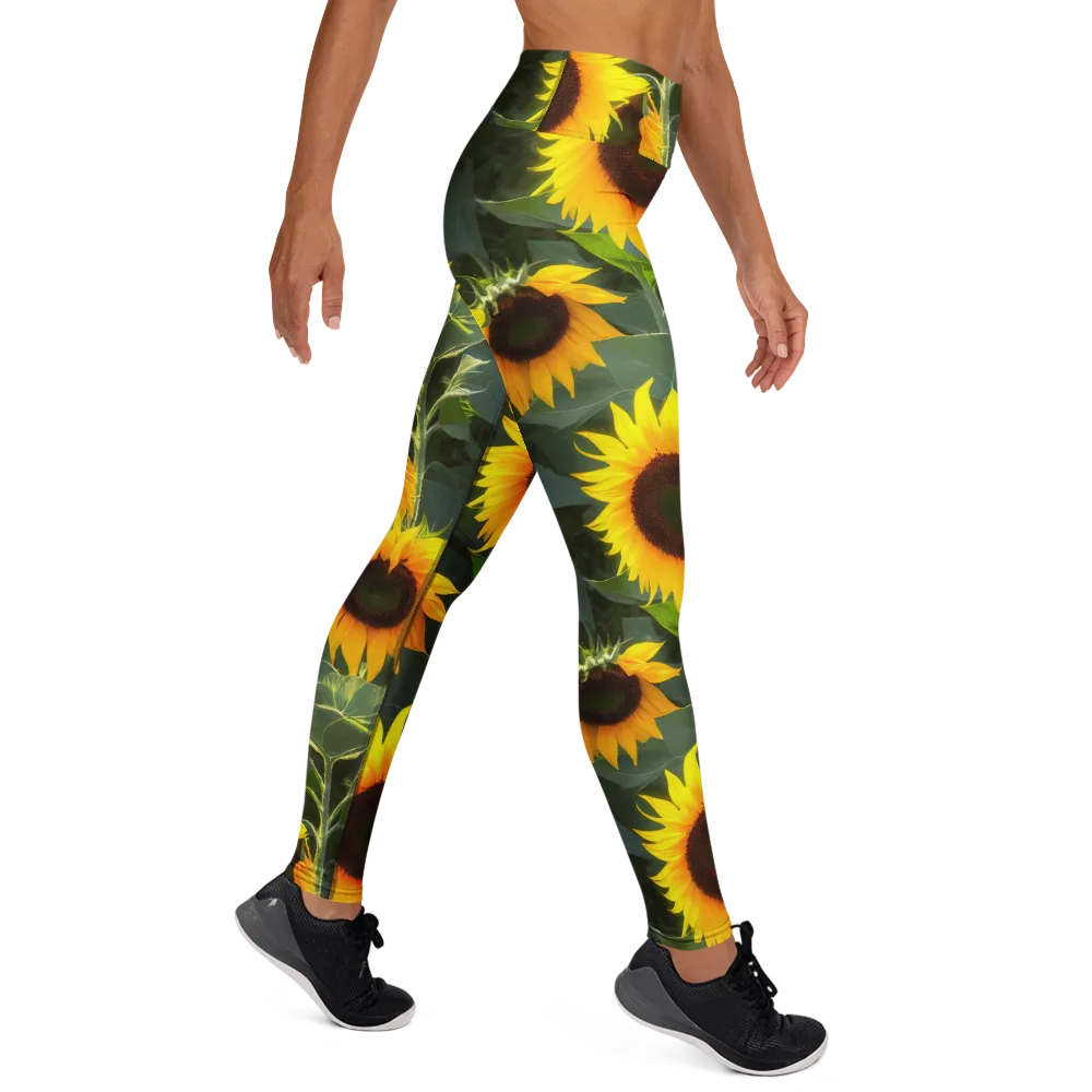 Solar Bloom on Yoga Leggings — Right