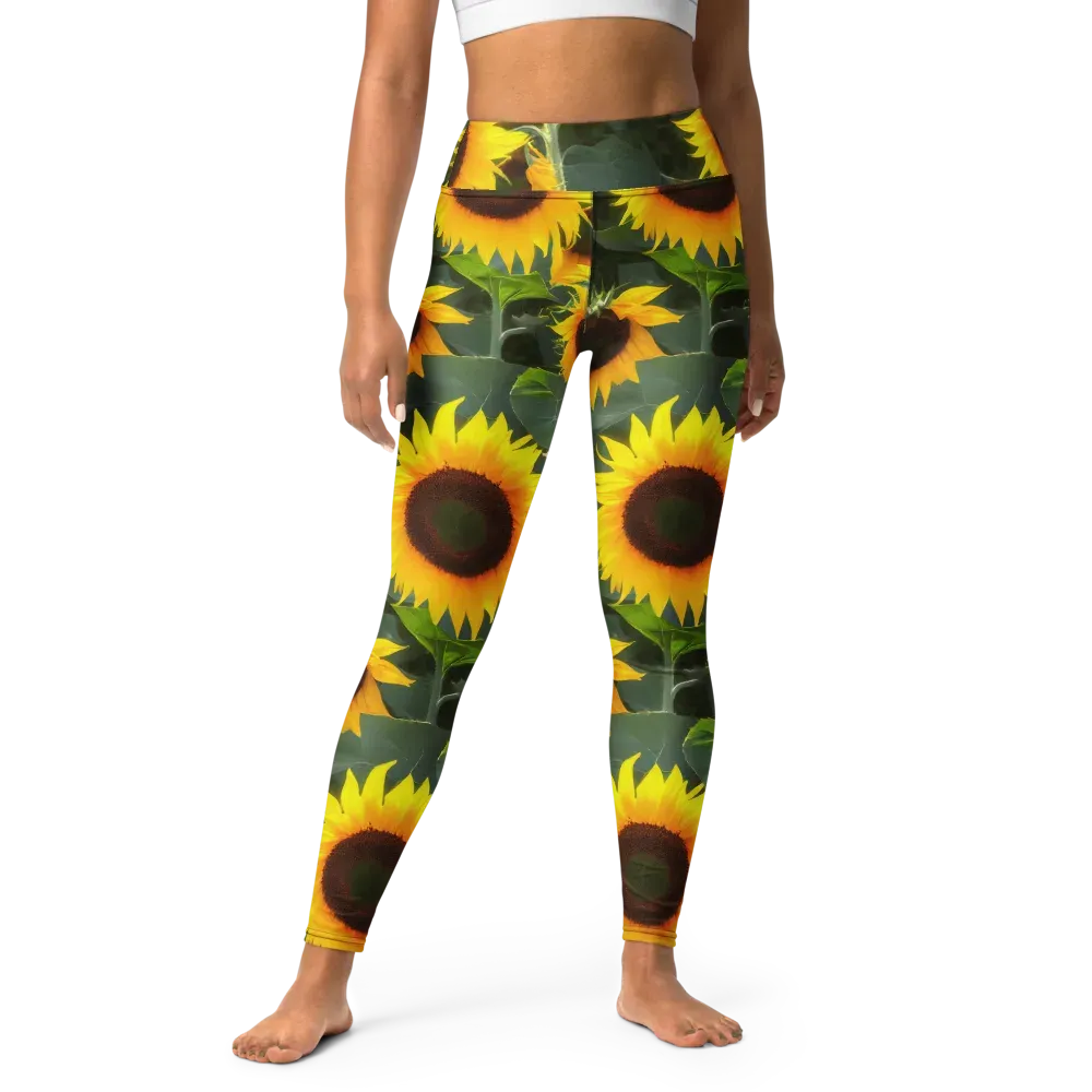 Solar Bloom on Yoga Leggings — Front