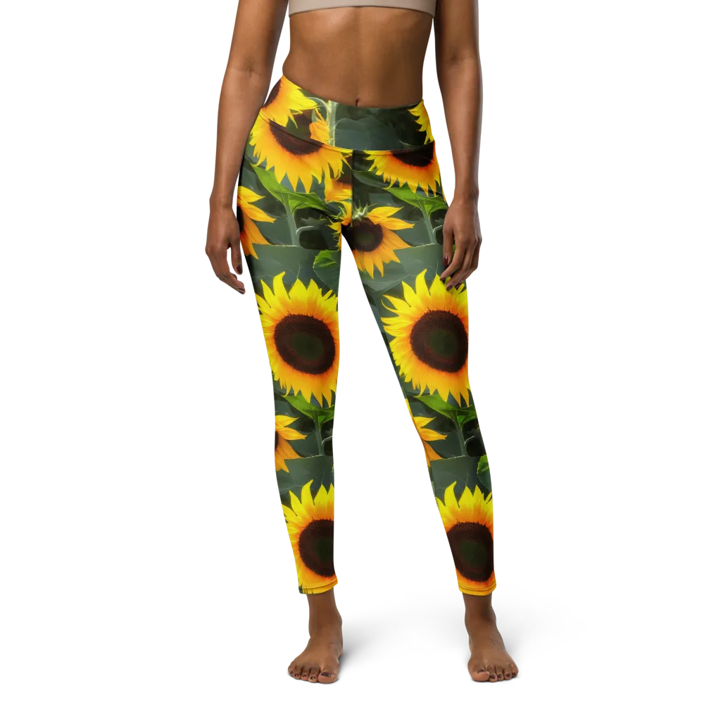 Solar Bloom on Yoga Leggings — Front