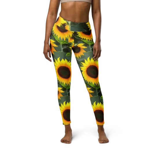 Solar Bloom on a Yoga Leggings