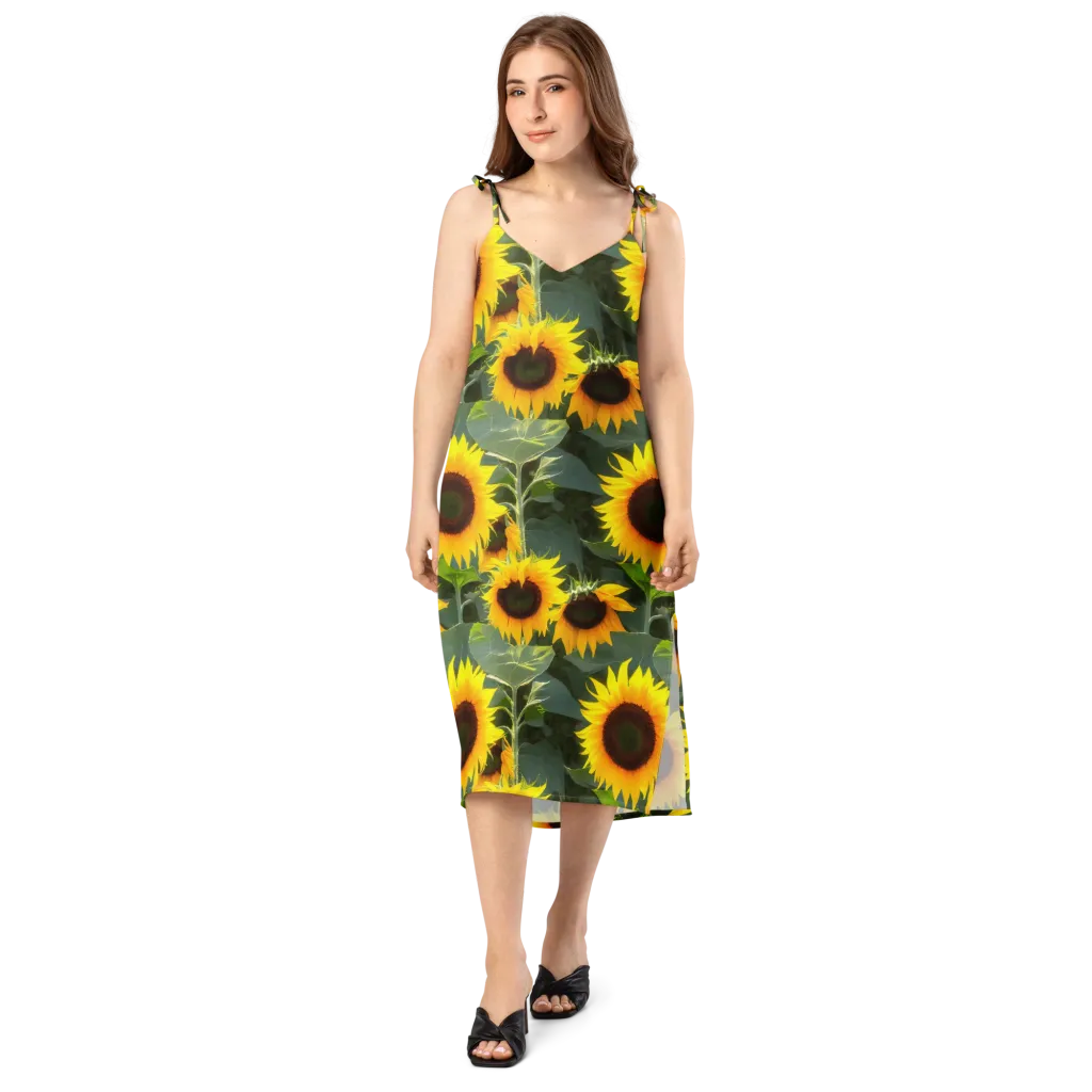 Solar Bloom on Slip Dress — Front