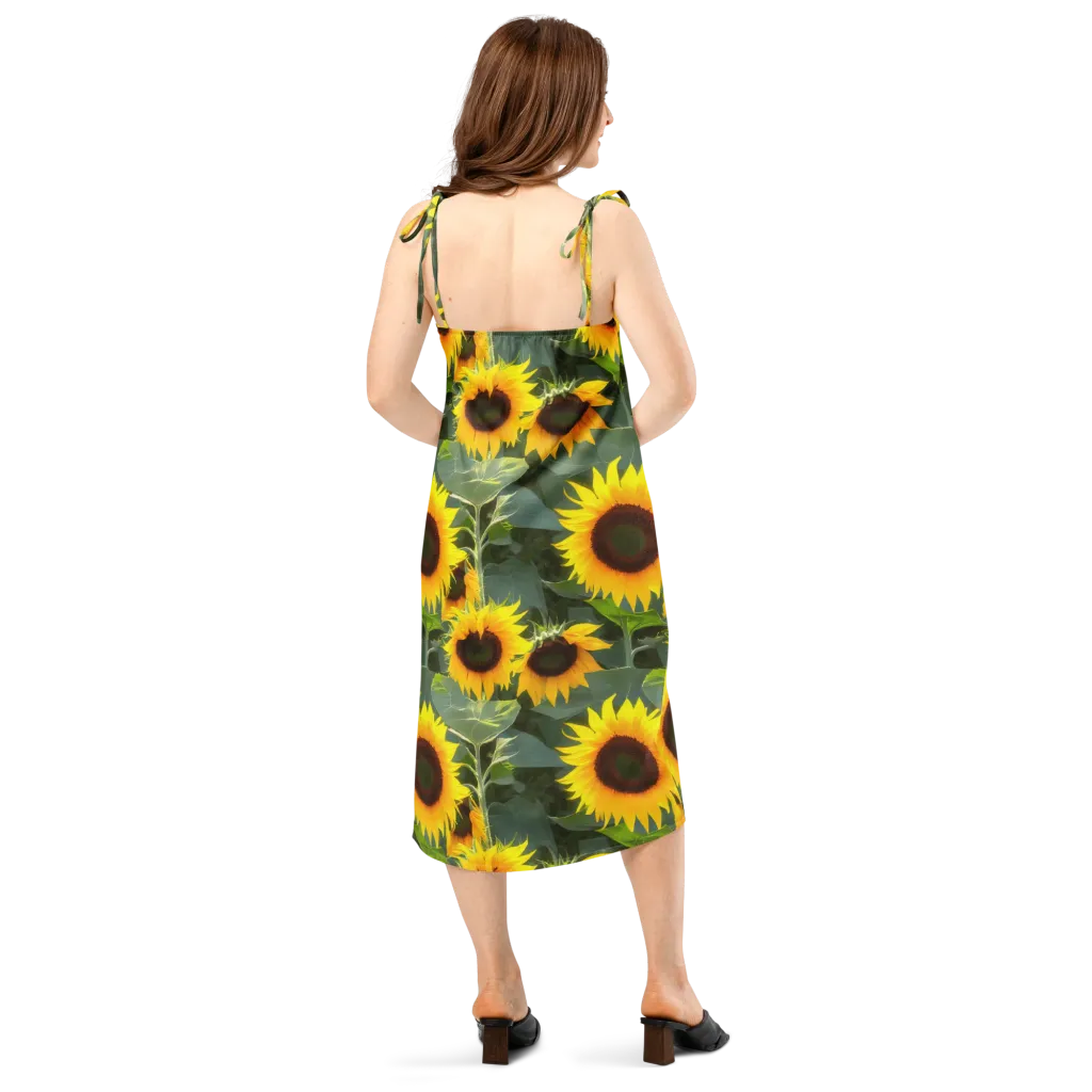 Solar Bloom on Slip Dress — Back