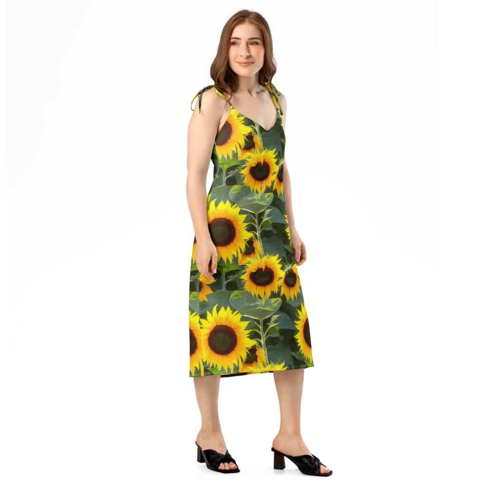 Solar Bloom on Slip Dress — Right Front