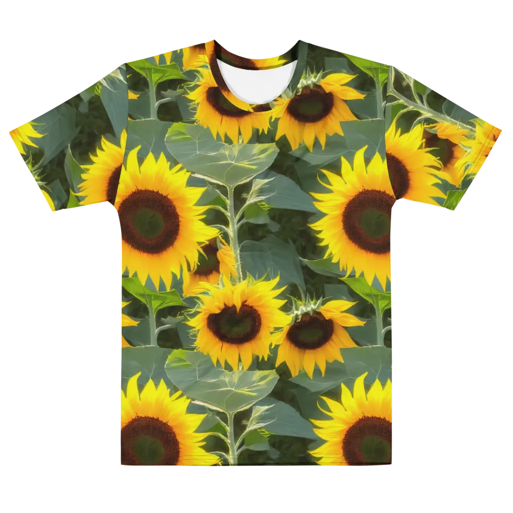 Solar Bloom on Men's Cotton Crew Neck T-Shirt — Front