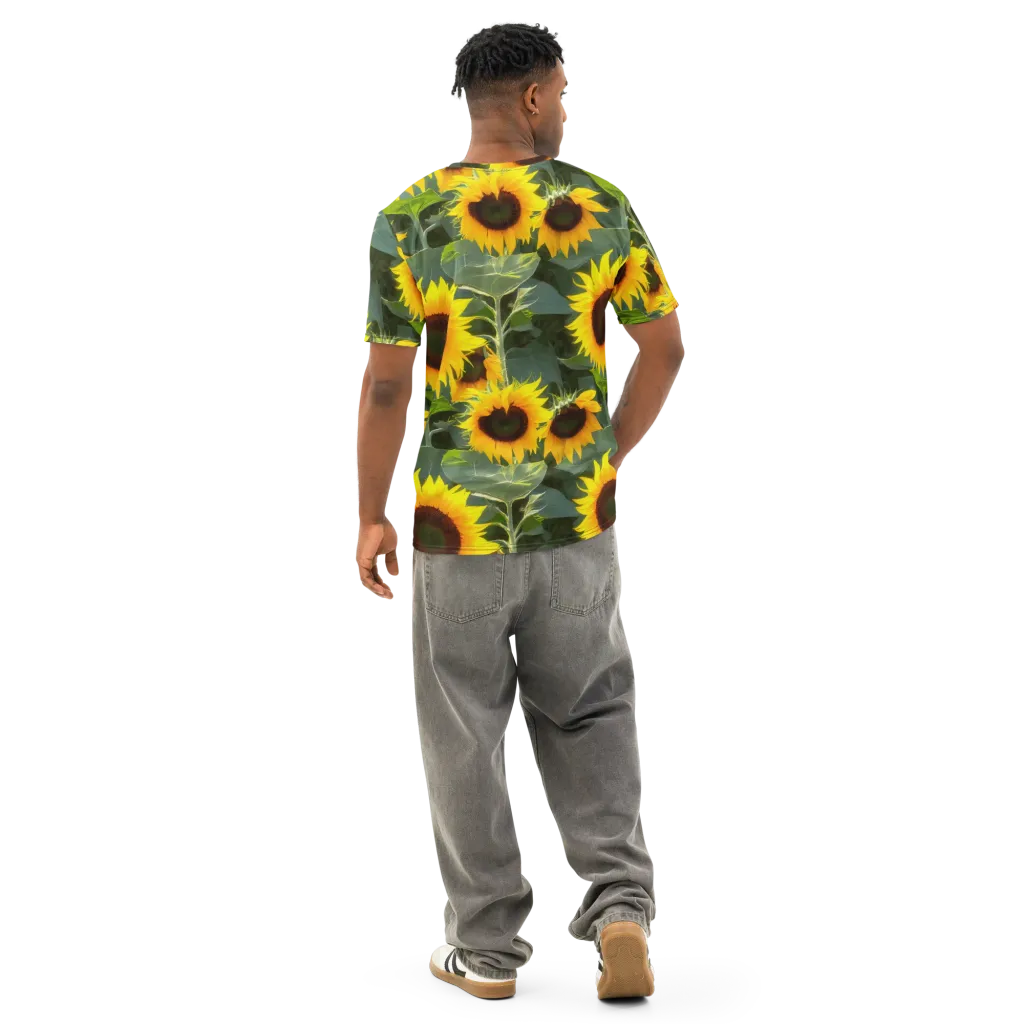 Solar Bloom on Men's Cotton Crew Neck T-Shirt — Back
