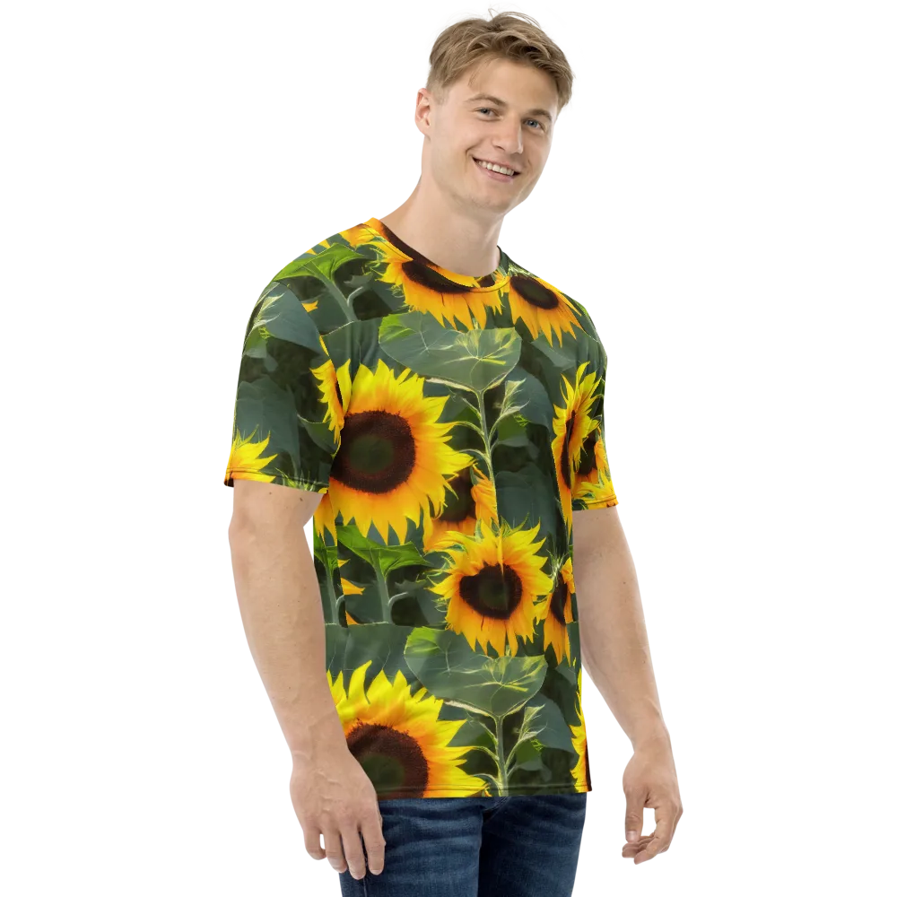 Solar Bloom on Men's Crew Neck T-Shirt — Right
