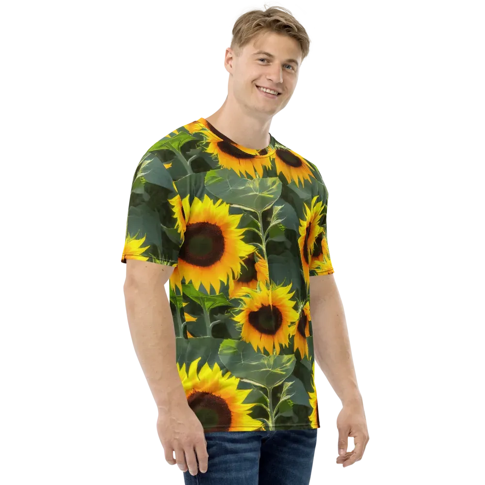 Solar Bloom on Men's Crew Neck T-Shirt — Right