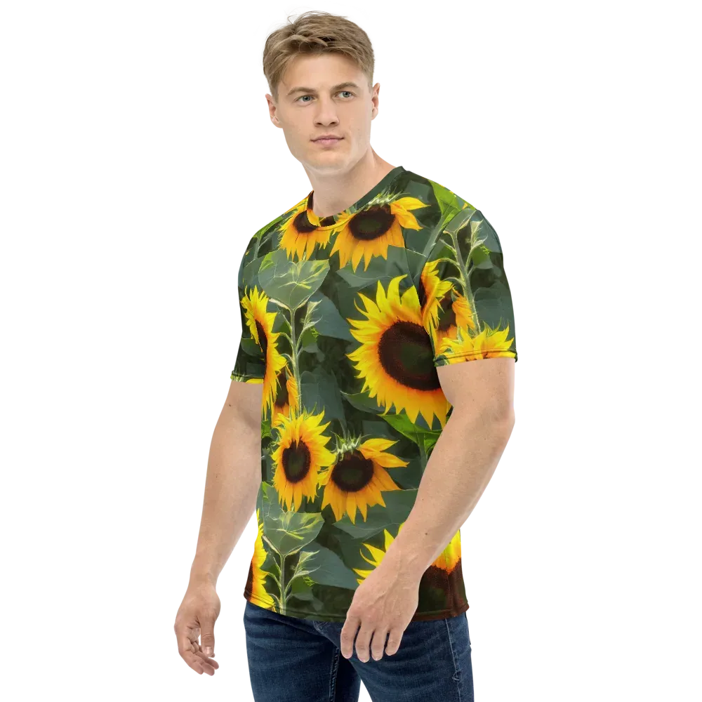 Solar Bloom on Men's Crew Neck T-Shirt — Left