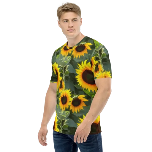Solar Bloom on a Men's Crew Neck T-Shirt