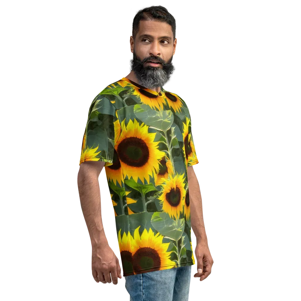 Solar Bloom on Men's Crew Neck T-Shirt — Right