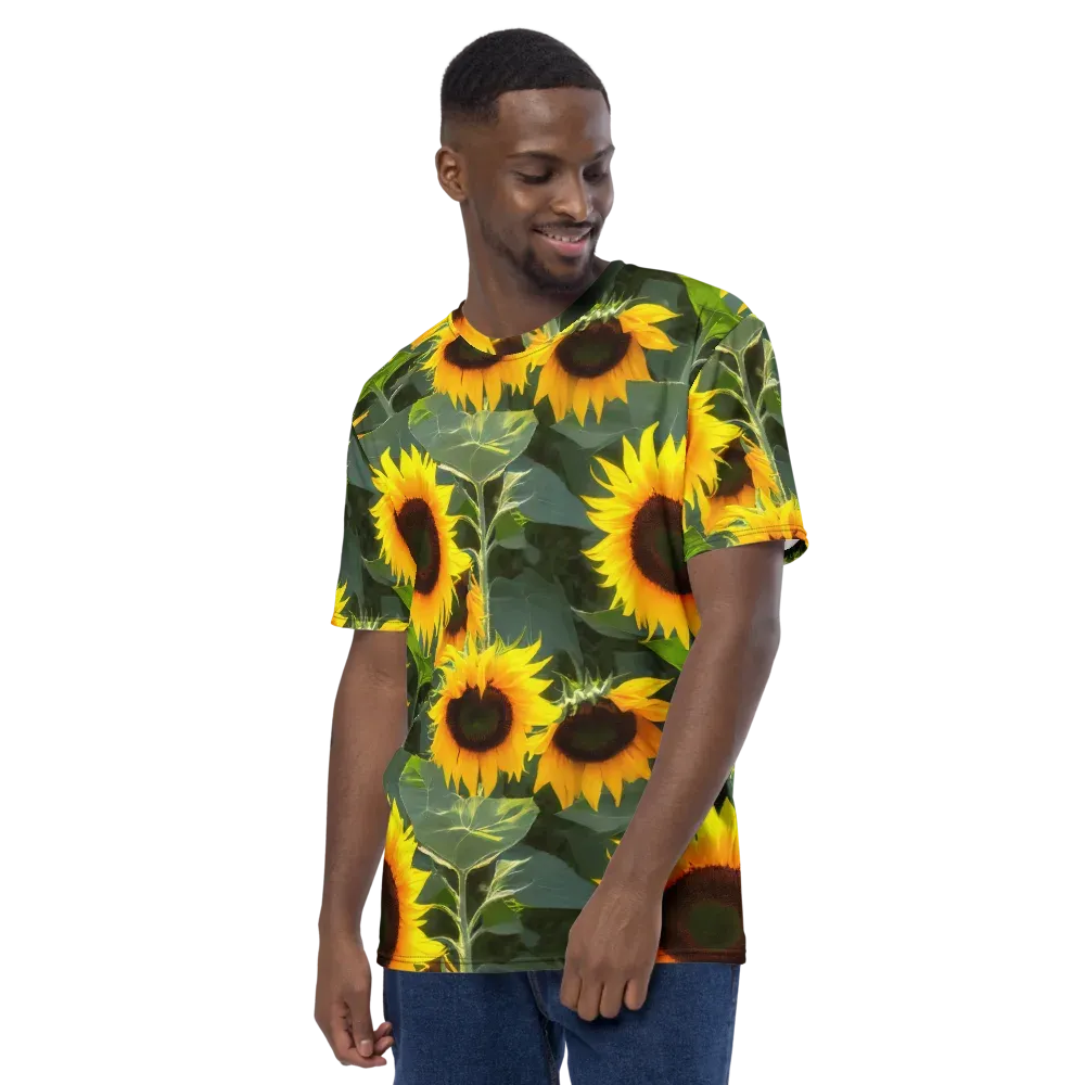 Solar Bloom on Men's Crew Neck T-Shirt — Left