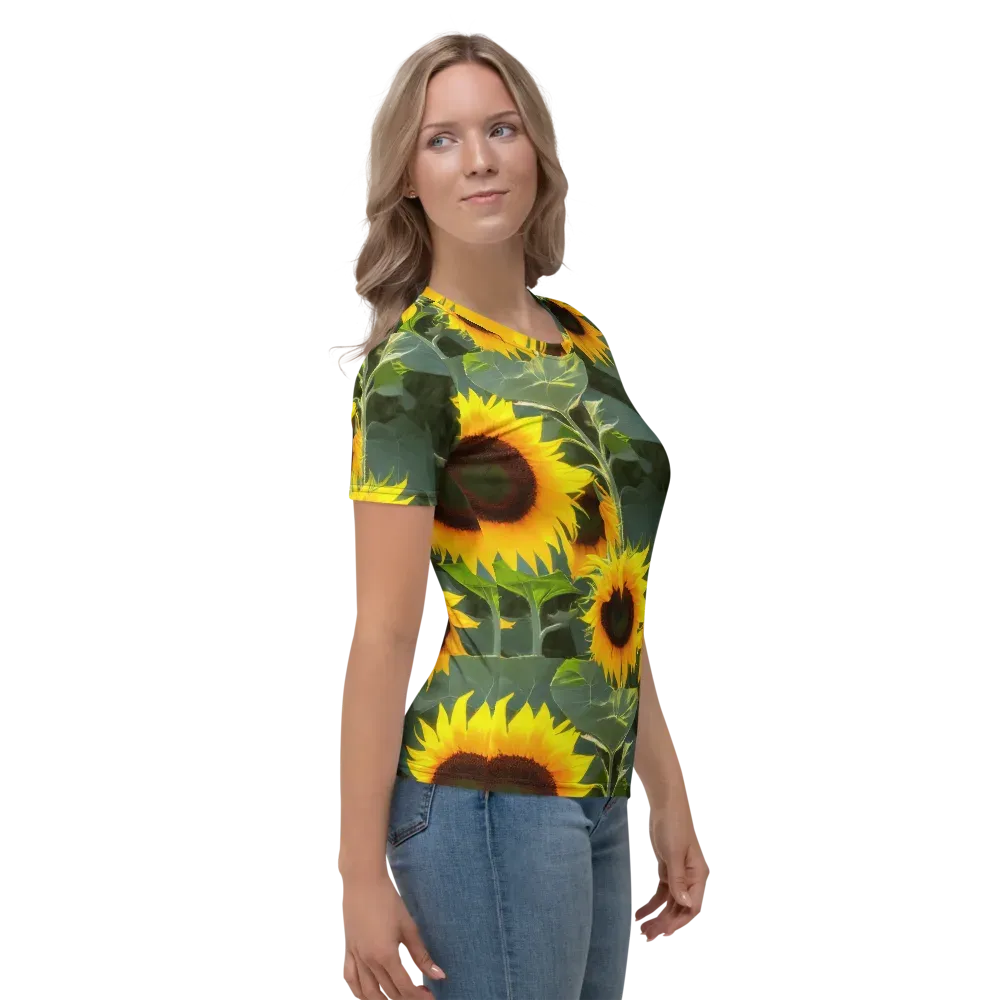 Solar Bloom on Women's Crew Neck T-Shirt — Right