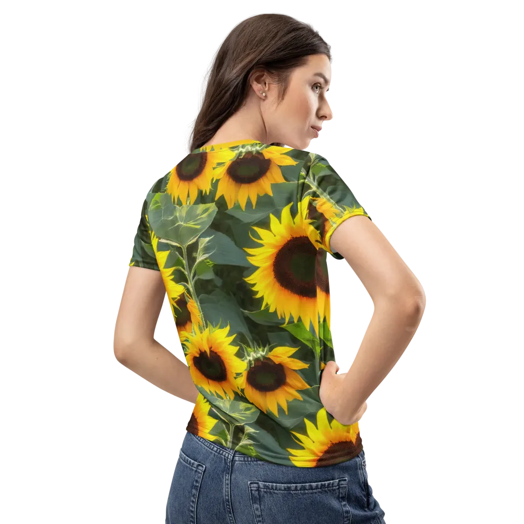 Solar Bloom on Women's Crew Neck T-Shirt — Back