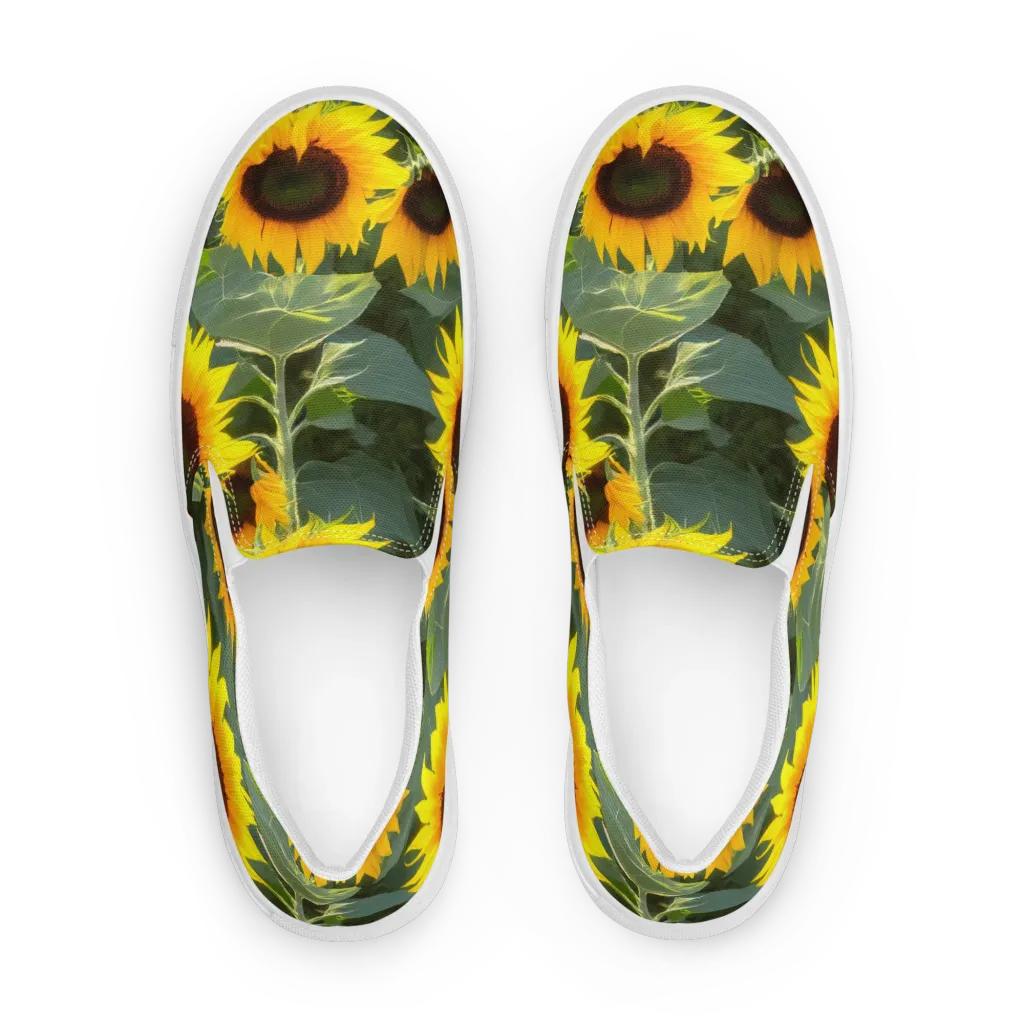 Solar Bloom on Men's Slip-On Canvas Shoes — Front