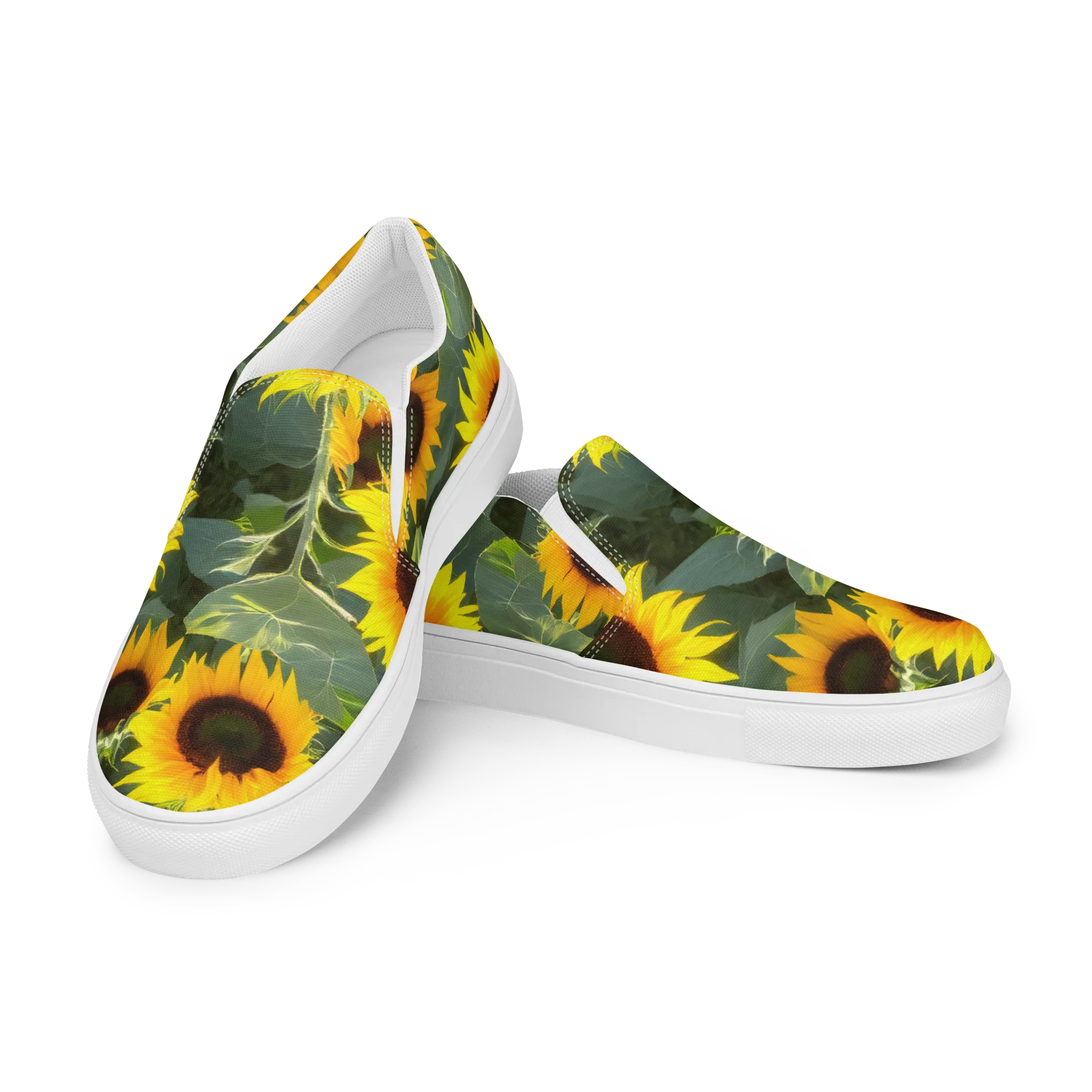 Solar Bloom on Men's Slip-On Canvas Shoes — Left Front