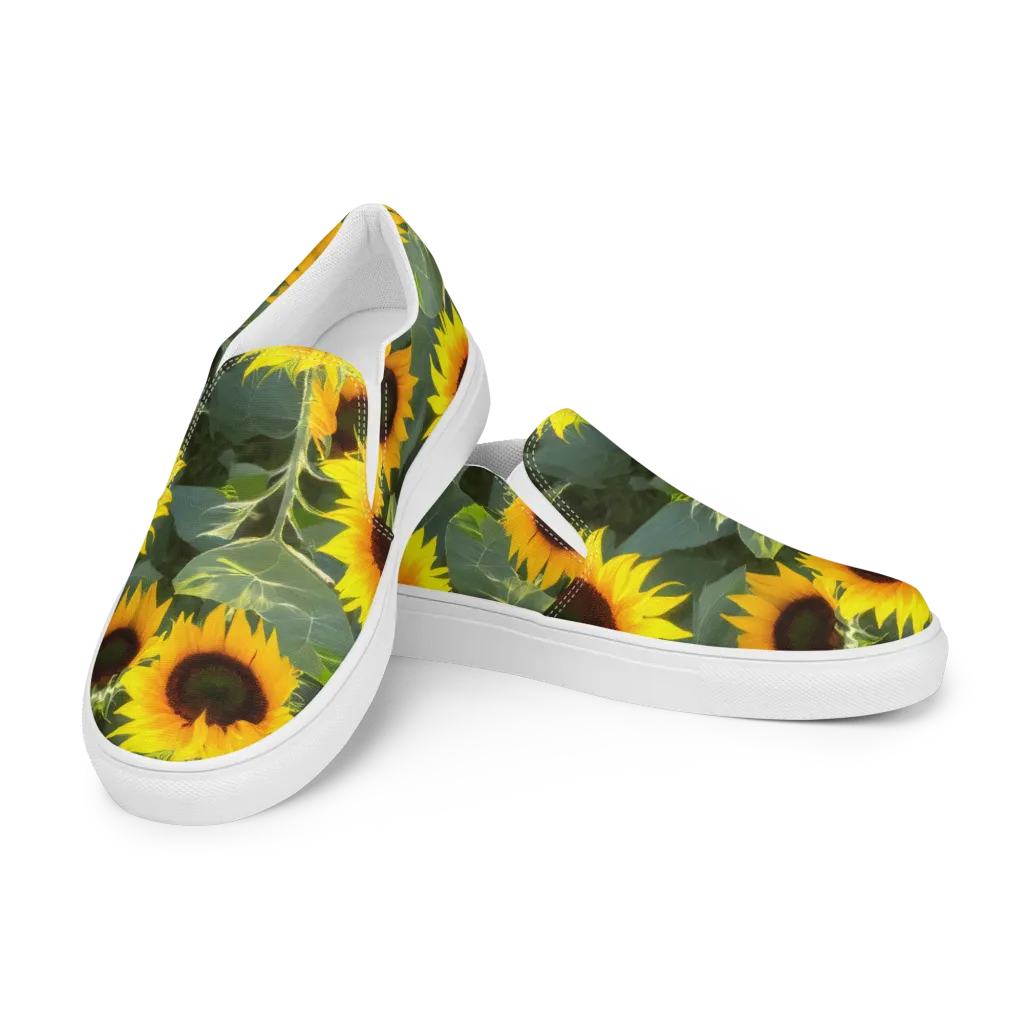 Solar Bloom on Men's Slip-On Canvas Shoes — Left Front